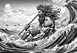 Poseidon mit umhang tattoo idea