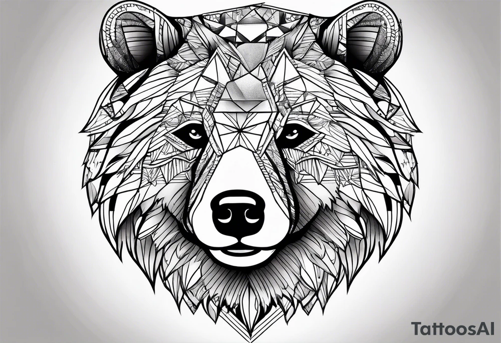 Bear face tattoo idea