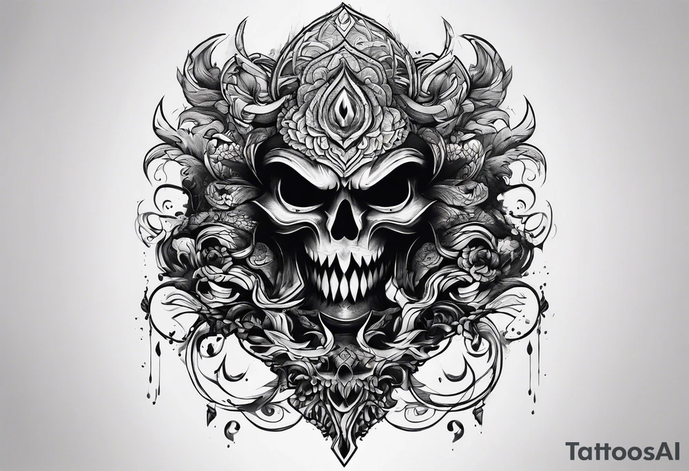 depression as a shadow monster tattoo idea