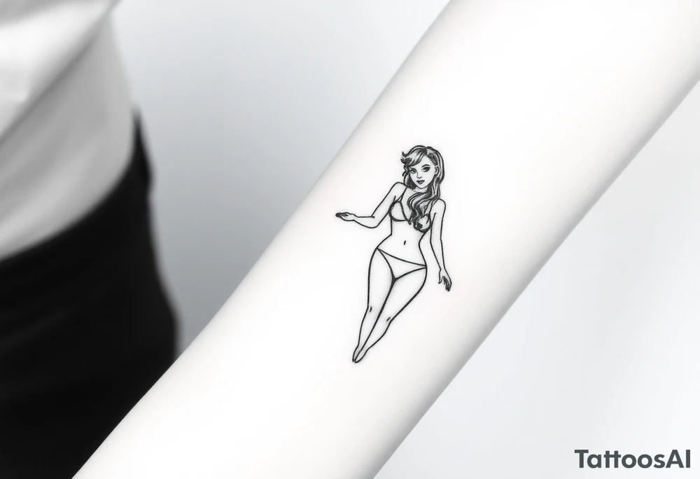 Lowered hololden commodore and chick in bikini tattoo idea