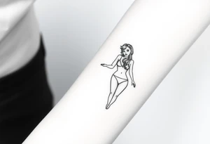 Lowered hololden commodore and chick in bikini tattoo idea