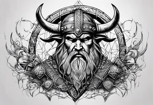 Make a viking shest tattoo dat cover the howl chest use the triple horns and the web of wyrd tattoo idea