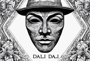 Dali mask, computer, knowledge tattoo idea