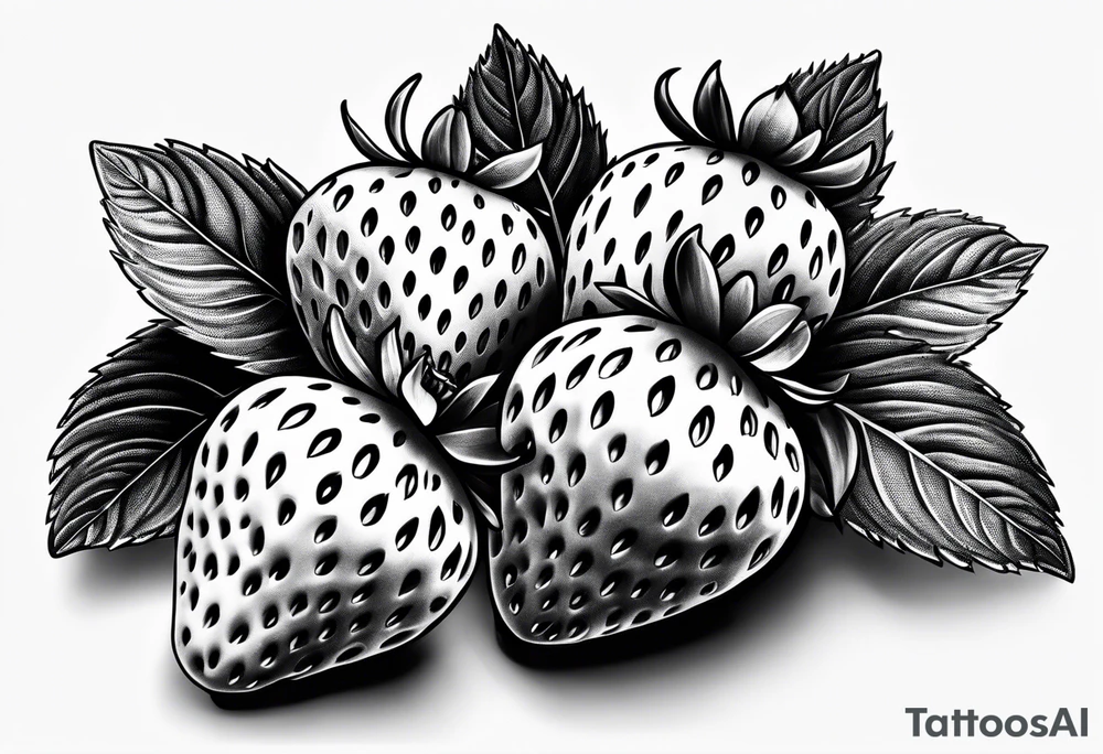 Hyper realistic Strawberry tattoo idea