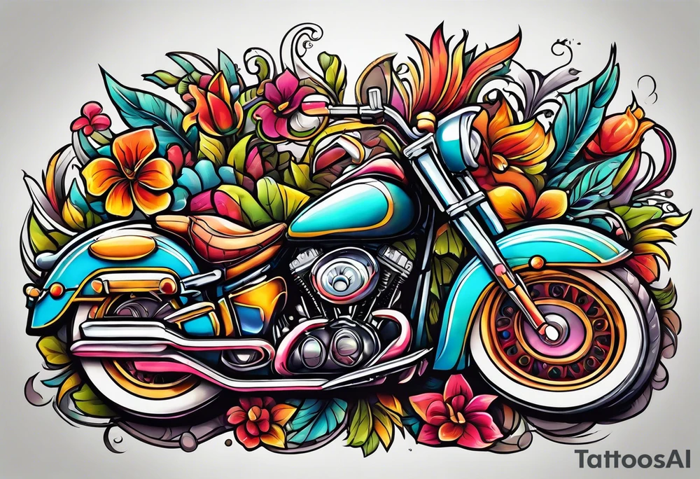 Colorfull macaras with a Cuban vibe to celebrate friendship tattoo idea