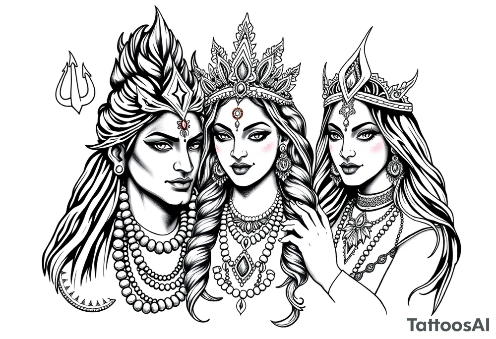 Lord Shiva, Godess Kali, Godess Lilith Together tattoo idea