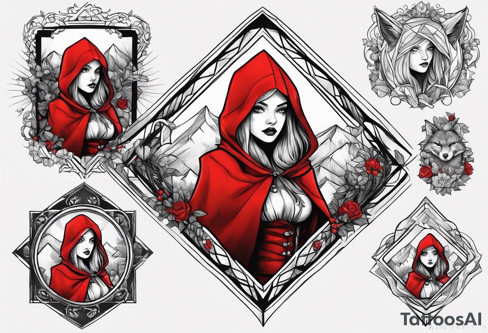Red riding hood thigh tattoo tattoo idea