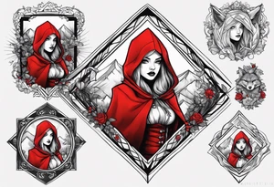 Red riding hood thigh tattoo tattoo idea