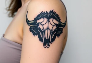 Buffalo or bison skull tattoo tattoo idea