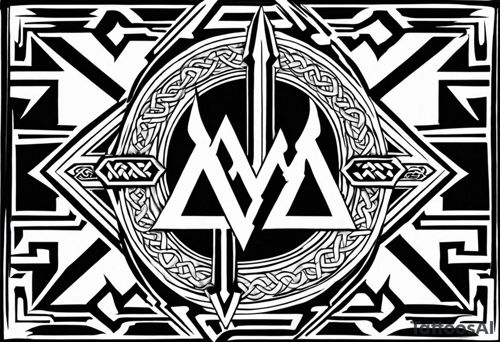 Valhalla shield sword valknut fire chains valknut tattoo idea Valhalla shield sword valknut fire chains valknut tattoo idea