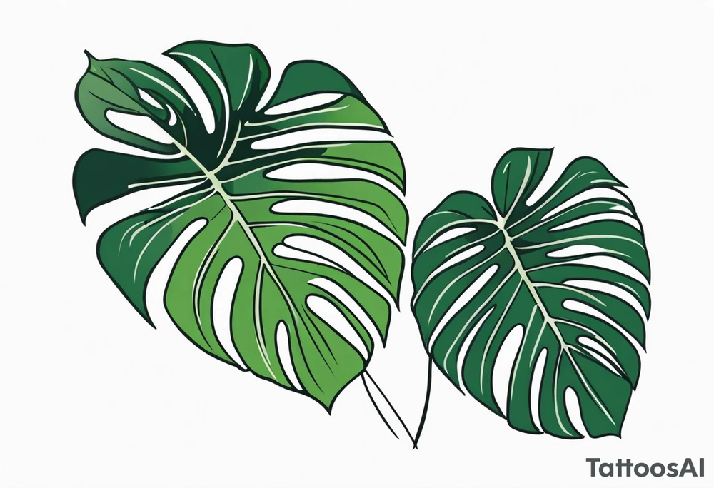 monstera leaf tattoo idea