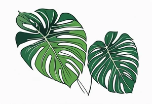 monstera leaf tattoo idea