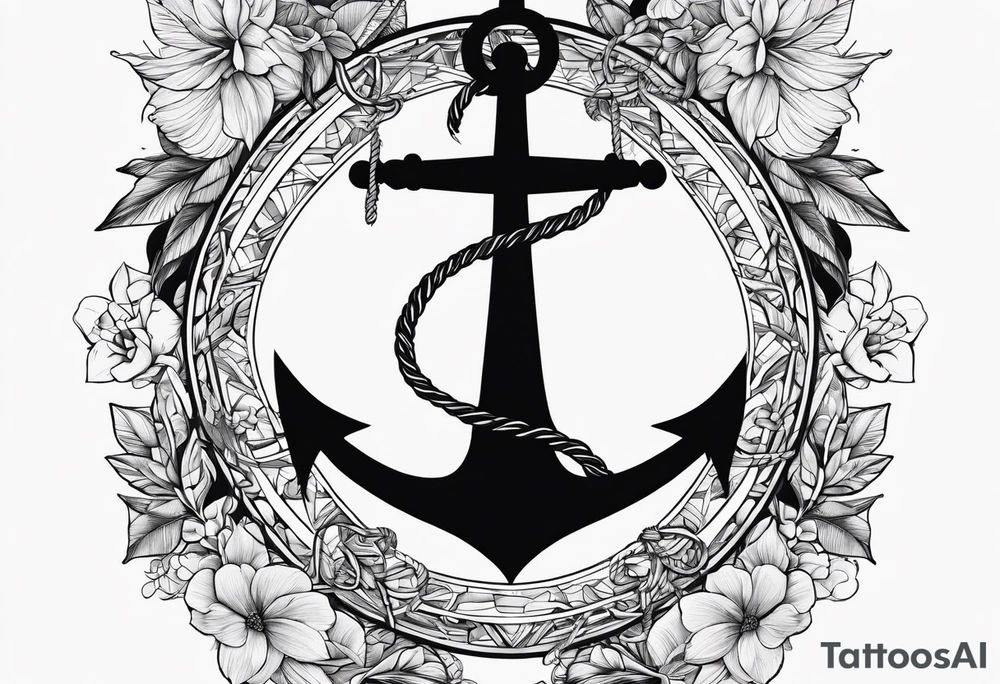 the words Nosce Te Ipsum wrapped around an anchor tattoo idea