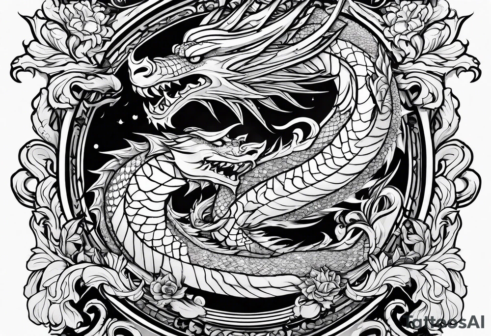 show me a tattoo design where there is a sword and a dragon wrapped around it tattoo idea