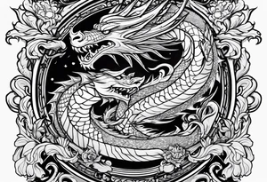 show me a tattoo design where there is a sword and a dragon wrapped around it tattoo idea