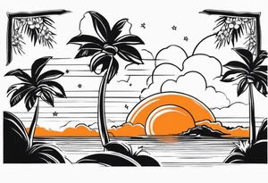 Orange blossom palm trees oranges tattoo idea