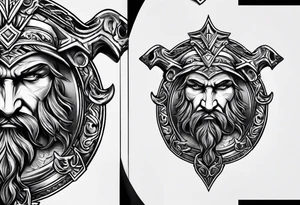 Valhalla sword shield  axe tattoo idea