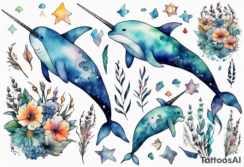 a narwhal tattoo idea