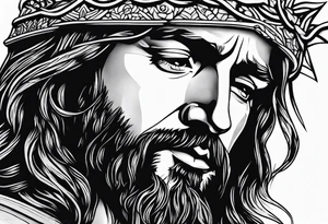 jesus side profile tattoo idea