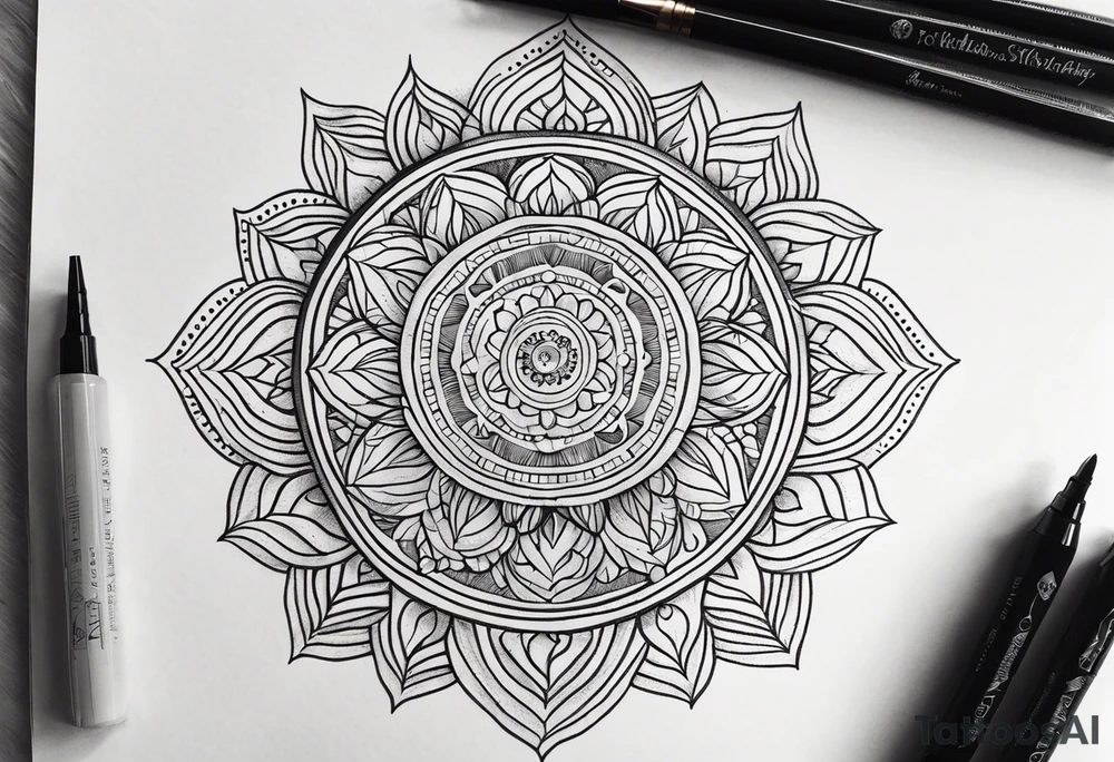 Mandala ornemental dotwork tattoo idea