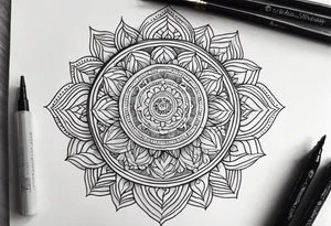 Mandala ornemental dotwork tattoo idea