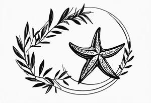 Starfish circle shell
olive branch wrist wrap tattoo idea