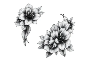 Pin up arm sleeve. With October flower November flower December flower tattoo idea