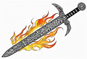 valhalla sword viking shipon fire tattoo idea