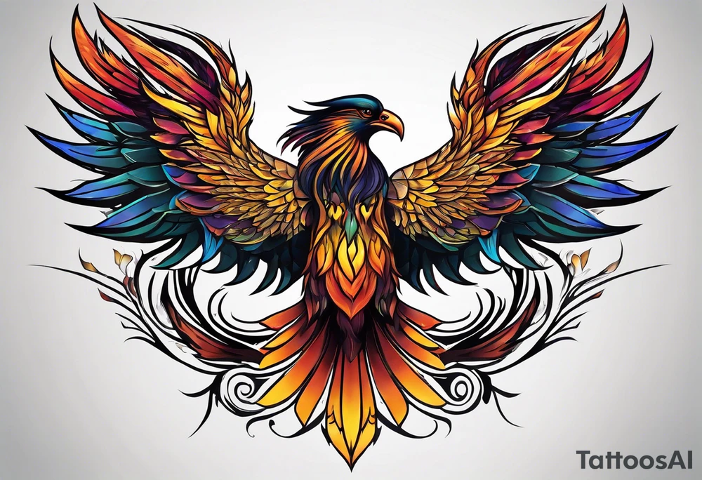 Phoenix artistic tattoo idea