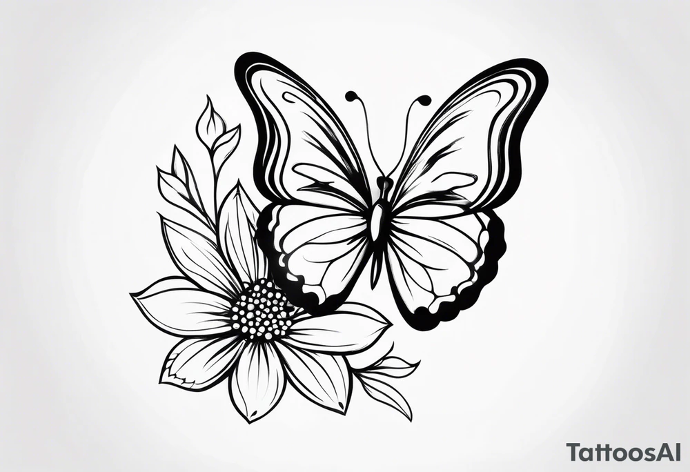 Blume Schmetterling tattoo idea