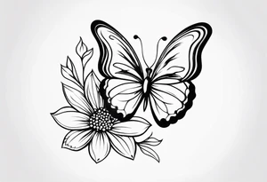 Blume Schmetterling tattoo idea