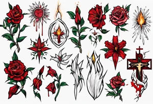 Jesus, bleeding flower tattoo idea