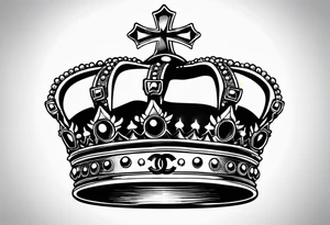 King crown with Chanel logo tattoo idea