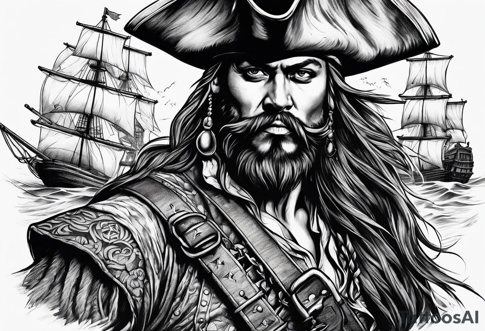 pirate fighting tattoo idea
