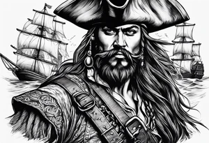 pirate fighting tattoo idea