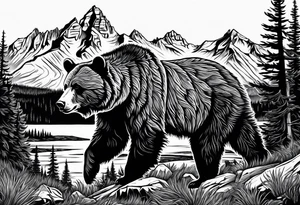 bear 
teton mountains tattoo idea