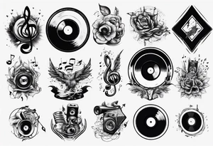 sound music vinyl tattoo idea