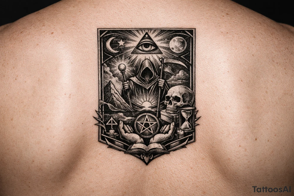 Esotericism and Mysticism under breast tattoo tarot tattoo idea