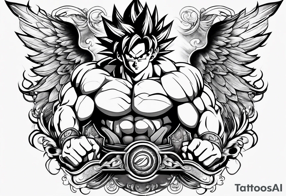 Tattoo on arm with goku with wings tattoo idea