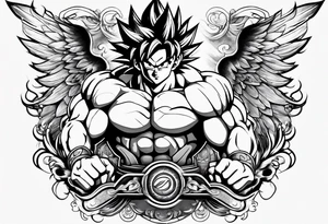 Tattoo on arm with goku with wings tattoo idea