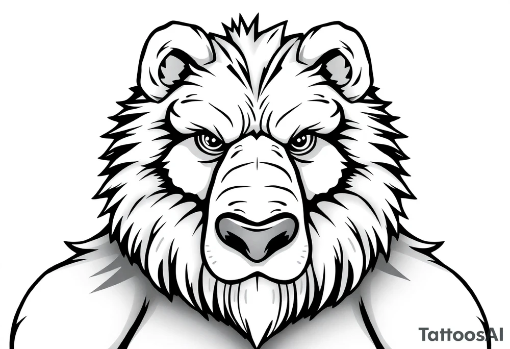 furry cartoon fursona ANTHROPOMORPHIC HUMAN masculine buff bear human tattoo idea