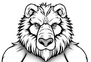 furry cartoon fursona ANTHROPOMORPHIC HUMAN masculine buff bear human tattoo idea