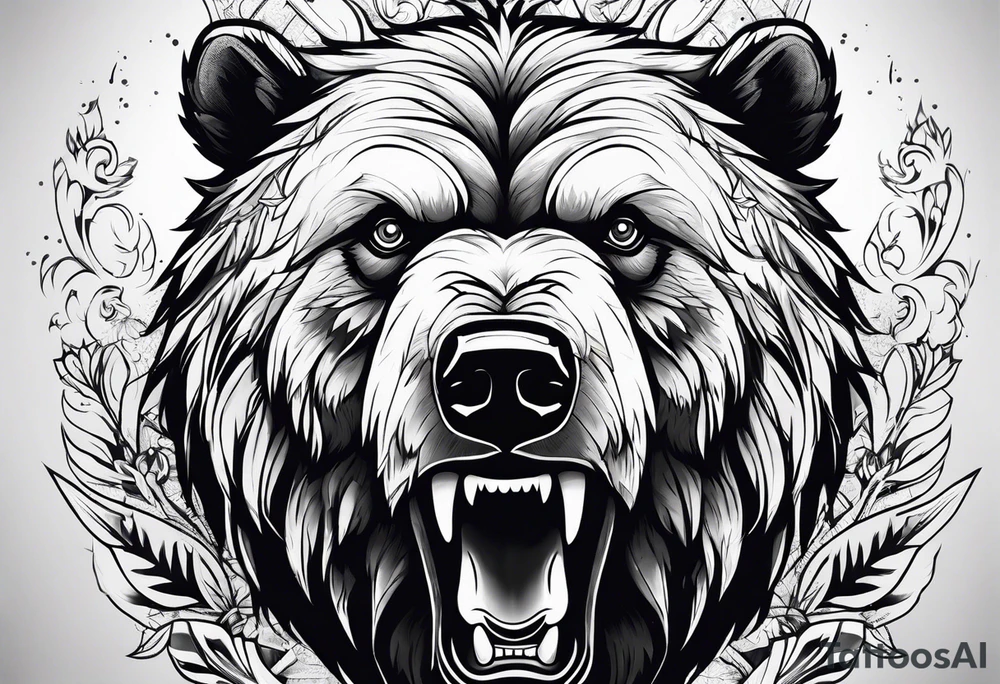 angry bear tattoo idea
