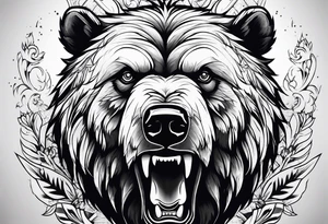 angry bear tattoo idea