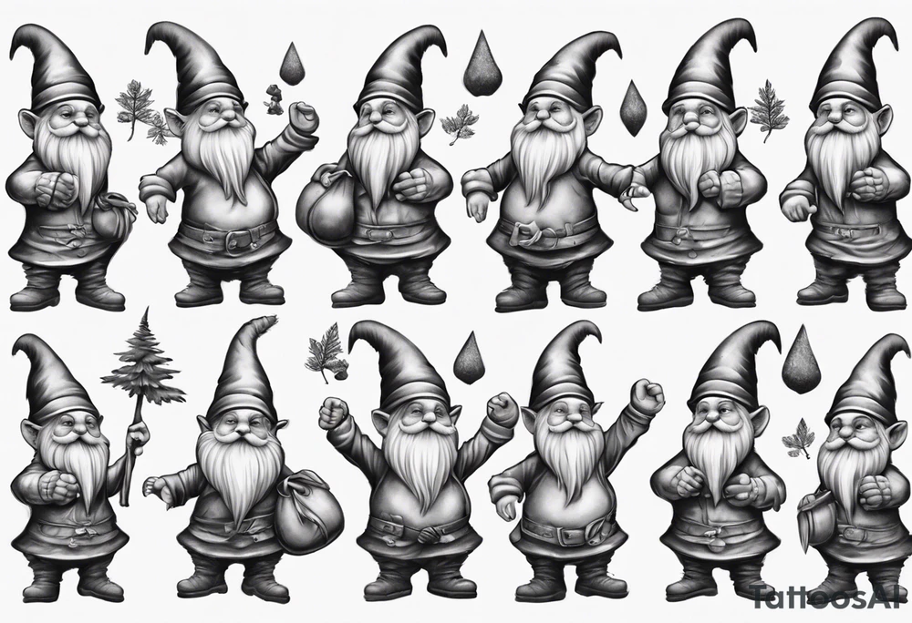 gnomes dancing in the forrest tattoo idea