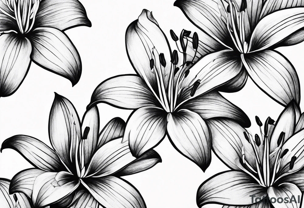 lilies growing tattoo idea