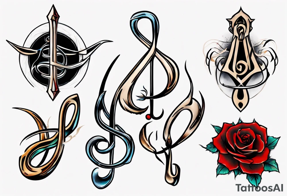 Treble hook tattoo idea