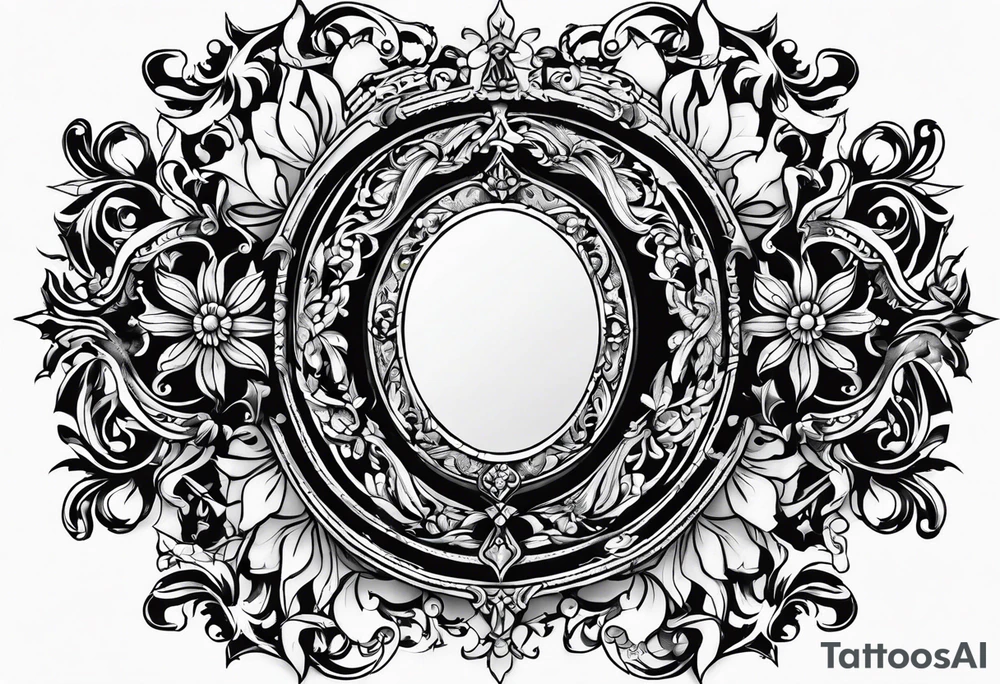 Gothic mirror tattoo idea