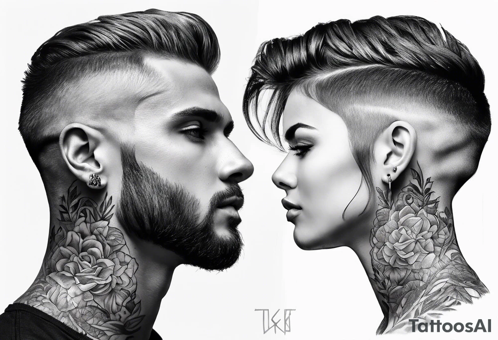 neck sleeve tattoo idea