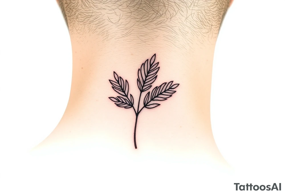 palm leaves neck tattoo tattoo idea